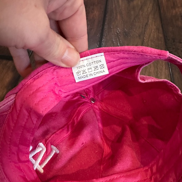 LA Embroidered Baseball Hat-Pink - Picture 5 of 5